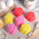 Набор силиконовых форм для выпечки Доляна «Розочки», 7×4 см, 6 шт, цвет МИКС - Фото 6
