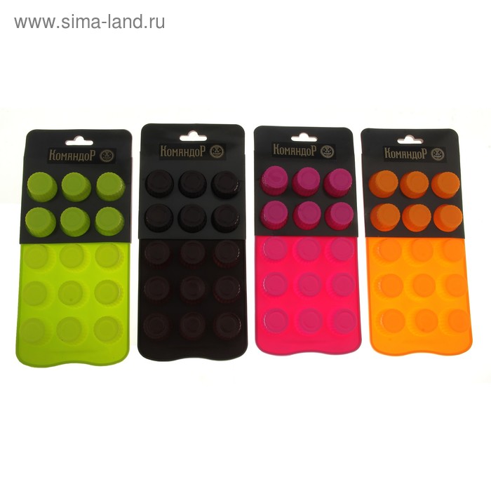 Форма силиконовая для украшений Доляна «Сладкоежка», 22×11 см, 15 ячеек, цвет МИКС - Фото 1