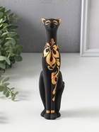 Фигурка керамика «Кошка Багира прямая», чёрный, 6×6×21 см 708082