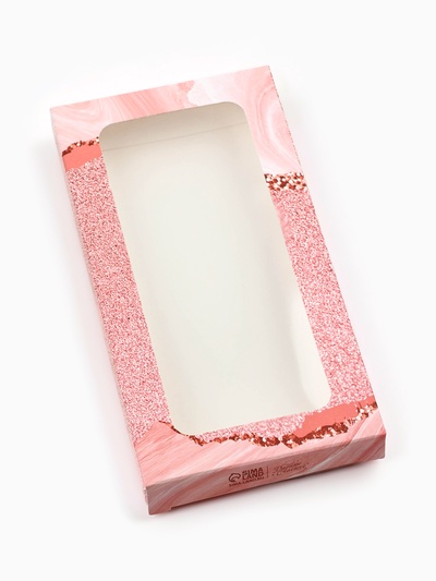 Коробка для шоколада, кондитерская упаковка, «8 марта», с окном, 17.3×8.8×1.5 см