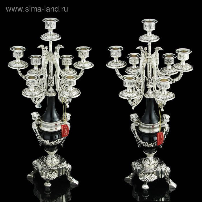Канделябры "Империо" на 7 свечей, набор 2 штуки, 25 × 25 × 55 см - Фото 1