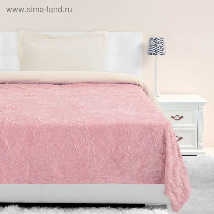 Покрывало мех "Этель" 1.5 сп Ажур пинк 150*200 см 100% акрил, мех, Китай - Фото 1