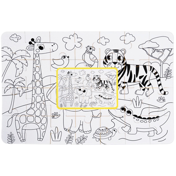 Мягкий пазл для малышей раскраска «Африка», размер 50х33 см, 28 деталей, Крошка Я - фото 1905739375