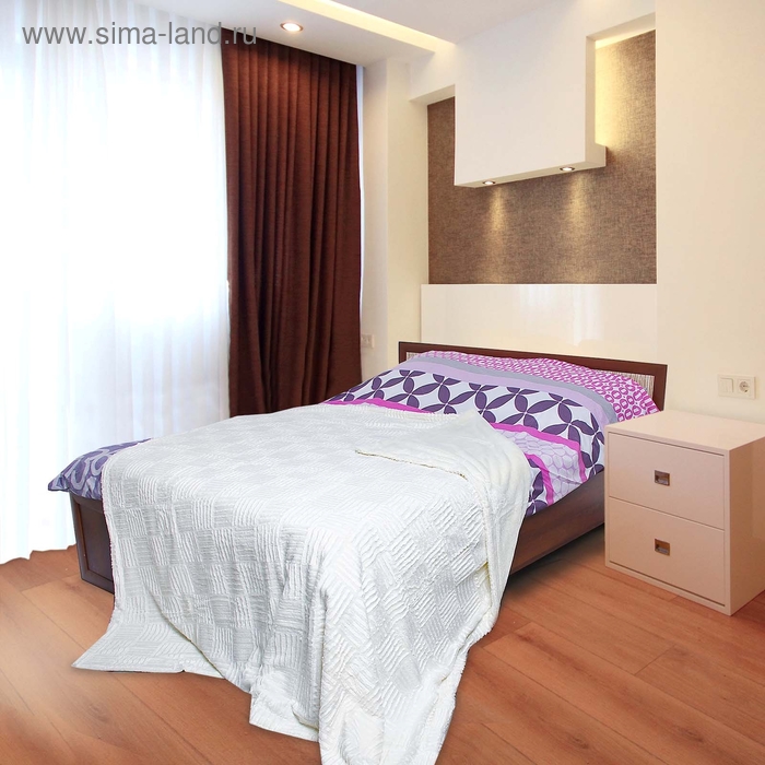 Покрывало мех "Этель" 2 сп Бостон снег 180*200 см 100% акрил, мех, Китай - Фото 1