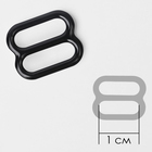 Набор для бретелей металлический: крючки, кольца, регуляторы, 10 мм, цвет чёрный - Фото 2