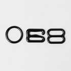 Набор для бретелей металлический: крючки, кольца, регуляторы, 10 мм, цвет чёрный - Фото 4