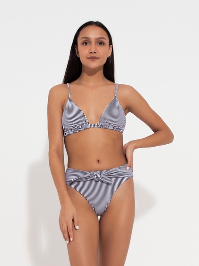 Купальник женский раздельный MINAKU «Stripe», размер 44, цвет черно-белый