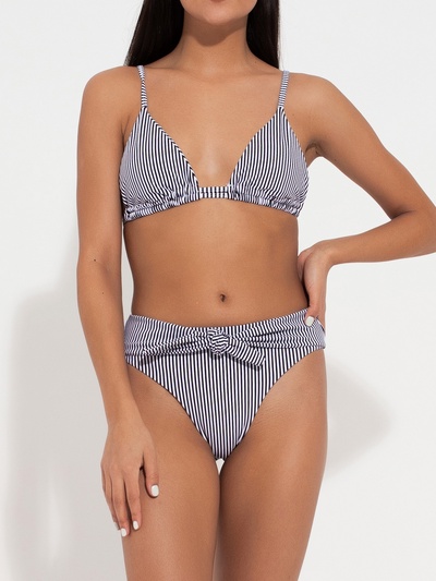Купальник женский раздельный MINAKU «Stripe», размер 44, цвет черно-белый