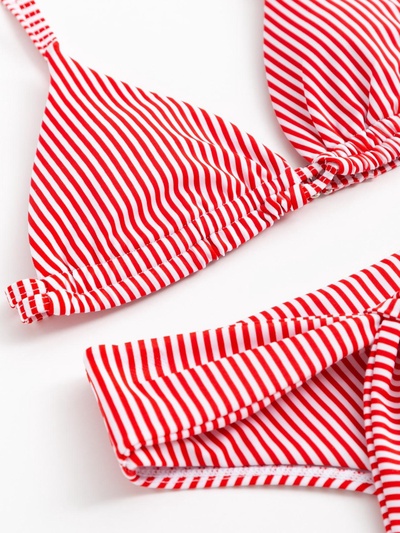 Купальник женский раздельный MINAKU Stripe, размер 46, красный