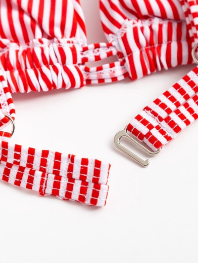 Купальник женский раздельный MINAKU Stripe, размер 46, красный