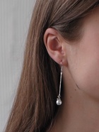 Серьги с жемчугом «Бусинки на палочке», белые - Фото 2