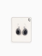 Серьги со стразами «Капля» изящность, цвет чёрный в чернёном серебре - фото 68021028