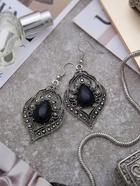 Серьги ассорти «Капля» изящность, ажурная, цвет чёрный в чернёном серебре - Фото 4