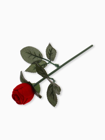 Футляр бархатный под кольцо «Роза на стебле» 4,5×4,5, цвет красно-зелёный, вставка белая