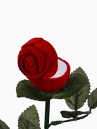 Футляр под кольцо, серьги «Роза на стебле», бархатный, 4.5×4.5 см, красно-зелёный - фото 68021038