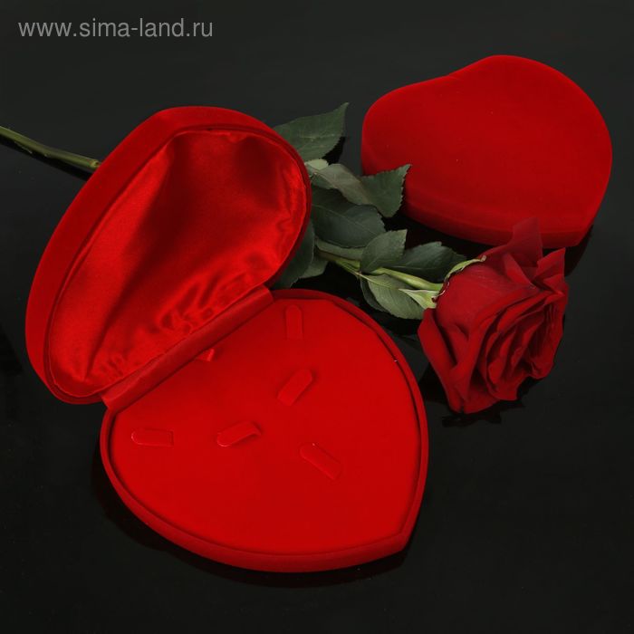 Футляр под набор "Сердце", 15*15*2,5, цвет красный - Фото 1