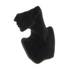 Бюст для украшений "Девушка профиль", 24*15*6 см, цвет чёрный, бархат - Фото 1