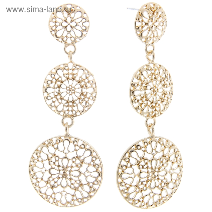 Серьги висячие «Легкая нежность» узоры, цвет молочный - Фото 1
