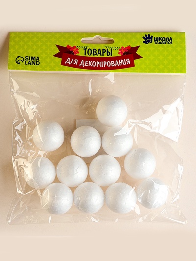 Шар из пенопласта 12 шт., d=3 см