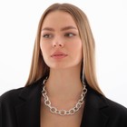 Колье "Цепь" овалы, цвет серебро, L=45 см - фото 24421729