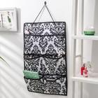 Органайзер подвесной с карманами «Вензель», 37×60 см, 6 отделений, цвет чёрно-белый - Фото 2