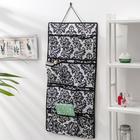 Органайзер подвесной с карманами «Вензель», 40×90 см, 12 отделений, цвет чёрно-белый - Фото 2