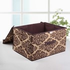 Короб стеллажный для хранения с крышкой «Вензель», 50×40×30 см, цвет коричнево-бежевый - Фото 2