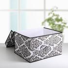 Короб стеллажный для хранения с крышкой «Вензель», 50×40×30 см, цвет чёрно-белый - Фото 4