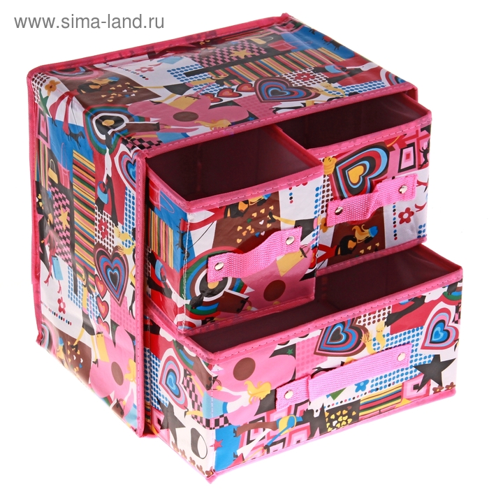 Короб «Модница», 3 выдвижных ящика, 30×30×23 см - Фото 1