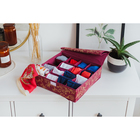 Органайзер для хранения белья с крышкой «Бордо», 16 отделений, 30×30×10 см, цвет бордовый - Фото 1