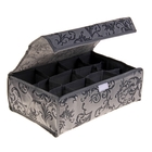 Органайзер для хранения белья с крышкой, 12 отделений, цвет серый - Фото 1