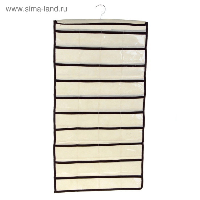 Органайзер для хранения, 36 отделений, с вешалкой, цвет бежевый - Фото 1