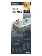 Бассейн каркасный Power Steel, 412×201×122 см, фильтр-насос, лестница, прямоугольный, 56722 Bestway - Фото 20