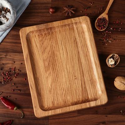 Блюдо-доска для подачи и нарезки "Классик", 25 х 20 см, массив дуба