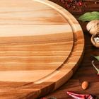 Менажница деревянная "Конти", с разделочной доской, d-35 см, массив ясеня - Фото 3