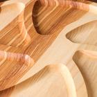 Менажница деревянная "Конти", с разделочной доской, d-35 см, массив ясеня - Фото 4