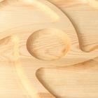 Менажница деревянная "Круглая", с разделочной доской и соусником, d-35 см, массив ясеня - Фото 4
