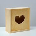 Кашпо деревянное 20×20×9 см "Шкатулка, сердце" - фото 4609905