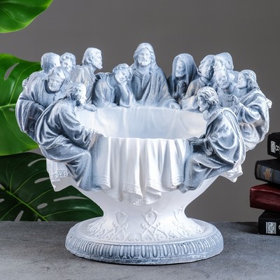 Вазон для цветов «12 апостолов», 1.8 л, 35×30×30 см, гипс, серый