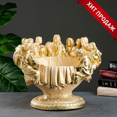 Вазон для цветов «12 апостолов», 1.8 л, 35×30×30 см, гипс, золотистый