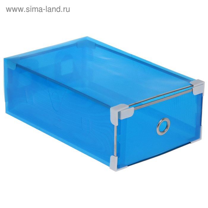 Короб для хранения выдвижной 20х31х11 см "Моно" цвет синий - Фото 1