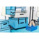 Короб для хранения выдвижной 20х31х11 см "Моно" цвет синий - Фото 2