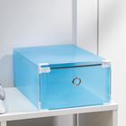 Короб для хранения выдвижной «Моно», 22×34×13 см, цвет синий - Фото 1