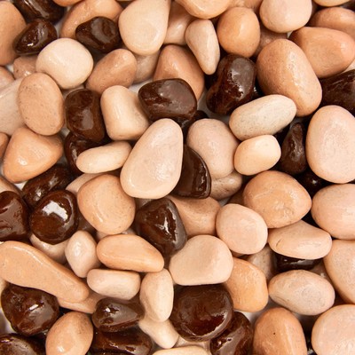 Грунт декоративный галька микс: шоколад-какао-крем-брюле 800г фр. 8-12 мм
