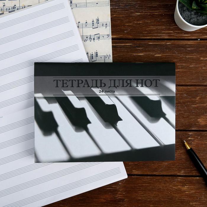 Тетрадь для нот «Пианино», 24 листа - Фото 1