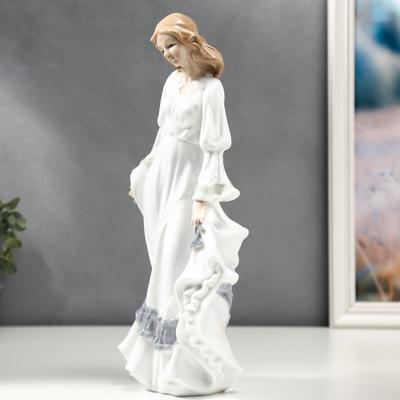 Фигура керамика «Девушка со шляпкой», цветной, 35.5×12×16 см