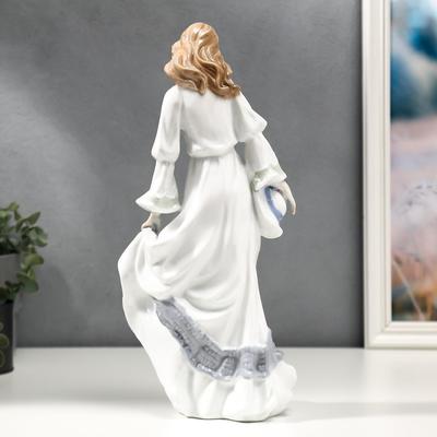 Фигура керамика «Девушка со шляпкой», цветной, 35.5×12×16 см