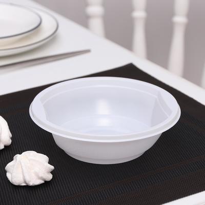 Набор одноразовых тарелок, 475 мл, d=15 см, 50 шт, цвет белый