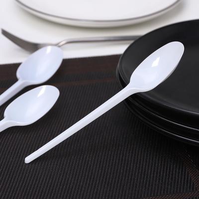 Ложки одноразовые Мистерия, набор 12 шт., пластик, 16.5 см, столовые, белые