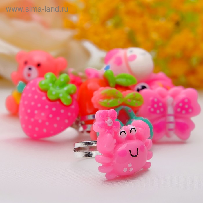 Кольцо «Мультики», форма МИКС, МИКС, безразмерное - Фото 1